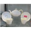 Image 1 : Vintage Irish Belleek China Teapot with Tea Cups