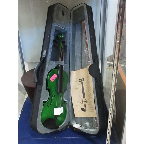 New Green Le' Var 4/4 Violin with Bow and Case