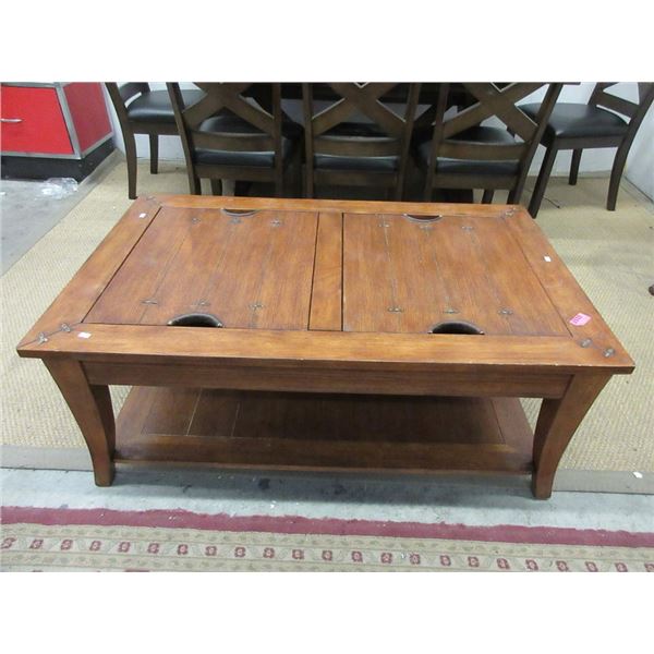 Solid Wood Coffee Table with Storage