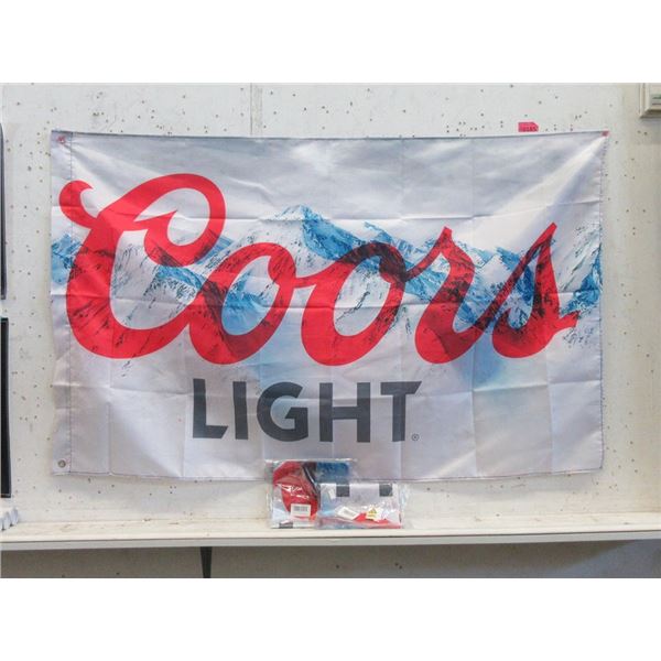 3 New Coors Light Flags - 3' x 5'