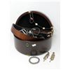 Image 1 : Halfmoon Wood Jewel Box with Key & Contents