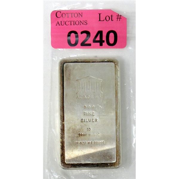 10 Oz. Academy .999 Silver Stackable Bar