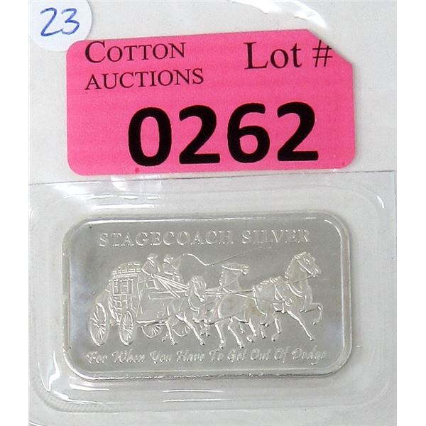 1 Oz Stagecoach .999 Silver Art Bar