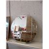 Image 1 : Vintage Etched Glass Mirror - 24" Diameter