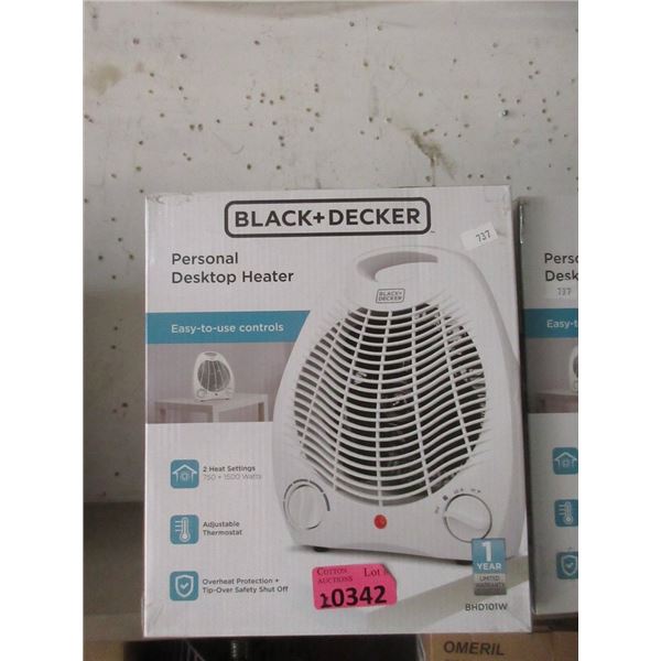 2 New Black & Decker Personal Desk Top Heaters