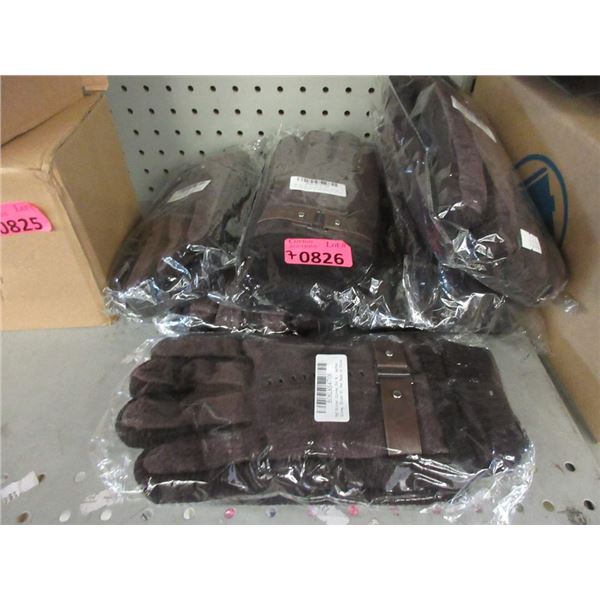 7 Pairs of Brown Winter Gloves