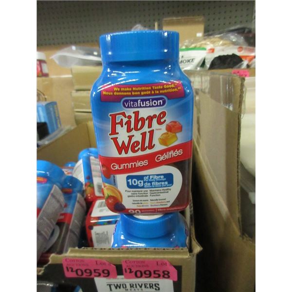 12 Bottles of 90 Fibre Well Gummies