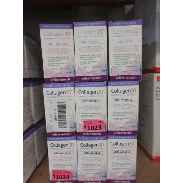 9 Bottles of 180 Webber Collagen30 Peptides