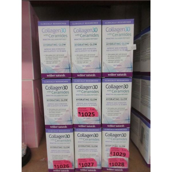 9 Bottles of 120 Webber Collagen30 Peptides