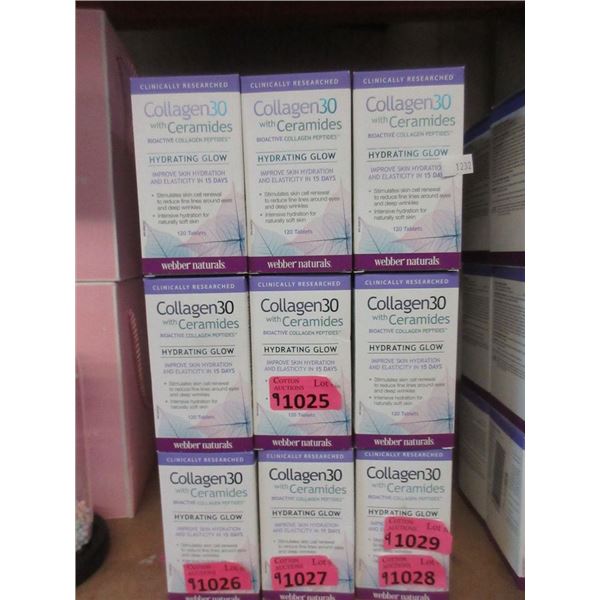 9 Bottles of 120 Webber Collagen30 Peptides