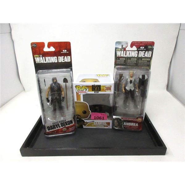 2 Walking Dead Action Figures & 1 Funko Pop