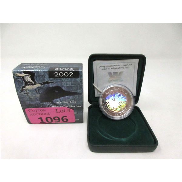 2002 Canadian Fine Silver Hologram Loon Coin