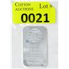 Image 1 : 1 Oz. .999+ Fine Silver Engelhard Bar