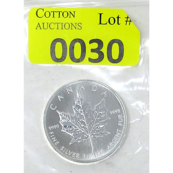 1 Oz .9999 Fine Silver 2005 Canada Maple Leaf Coin