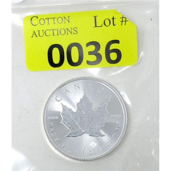 1 Oz .9999 Fine Silver 2020 Canada Maple Leaf Coin