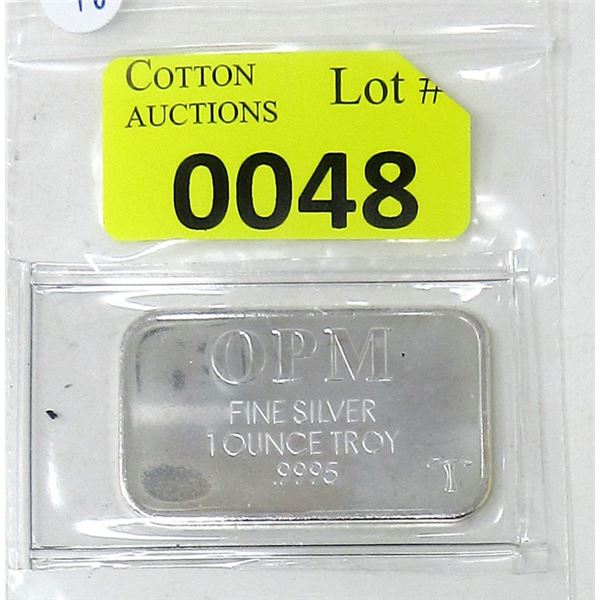 1 Oz .9995 Fine Silver OPM Bar - Mint Sealed