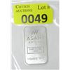 Image 1 : 1 Oz. .999 Fine Silver Asahi Refining Bar