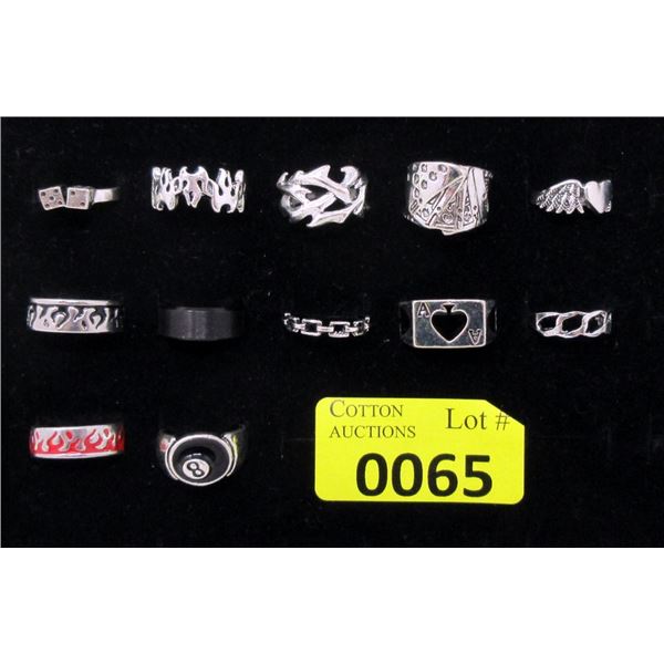 12 Assorted New Metal Rings