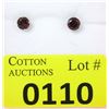 Image 1 : New 14 KT Gold Garnet Stud Earrings