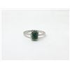 Image 1 : Sterling Silver Emerald & Diamond Ring