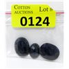Image 1 : 3 Loose Blue Sapphire Gemstones - 89.5 CTW