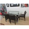 Image 1 : Glass Topped Dining Table with 4 Chairs