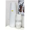 Image 1 : One 26" and One 16" White Ceramic Vase