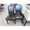 Image 1 : Pair of Brown Bonded Leather Dining Chairs