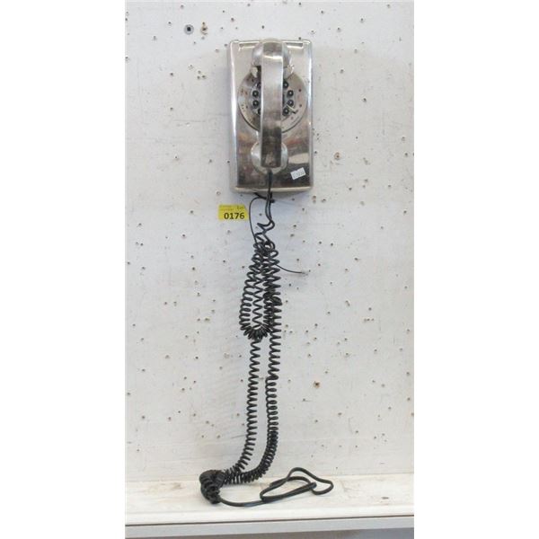 Silver Push Button Wall Phone