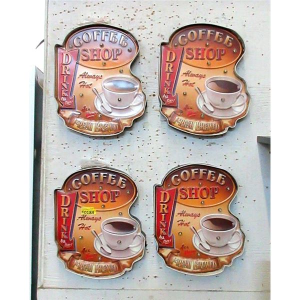 4 New Illuminated Coffee Shop Metal Signs