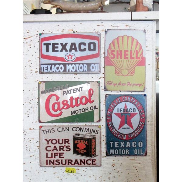 5 New Metal Tins Signs with Vintage Images