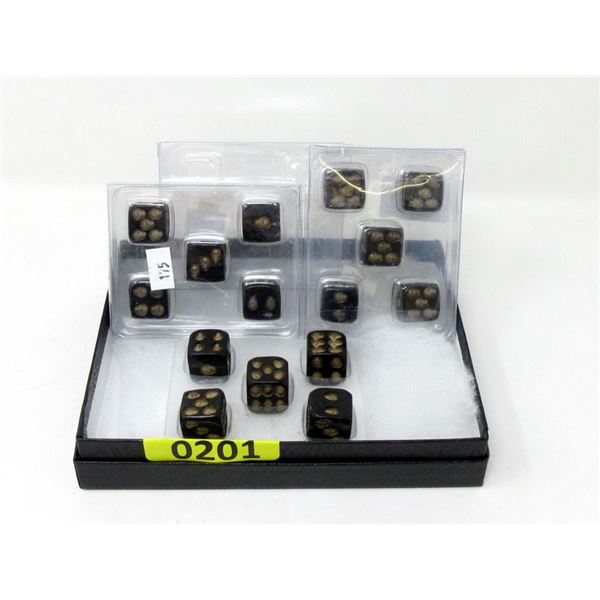 3 New 5 Piece Sets of Skull Pip Dice