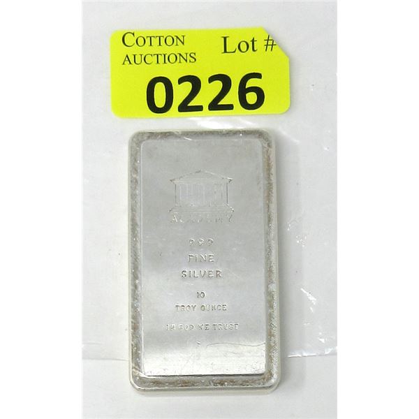 10 Oz. Academy .999 Silver Stackable Bar