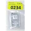 Image 1 : 1 Oz. TD Bank .999 Silver Investor Bar