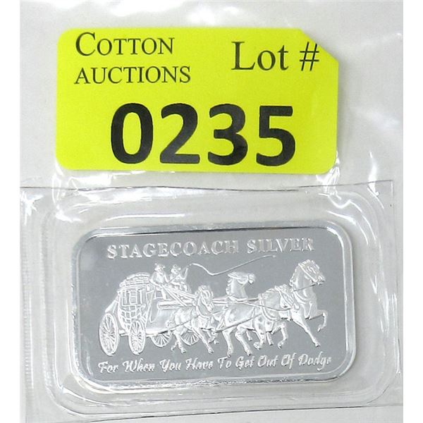 1 Oz Stagecoach .999 Silver Art Bar