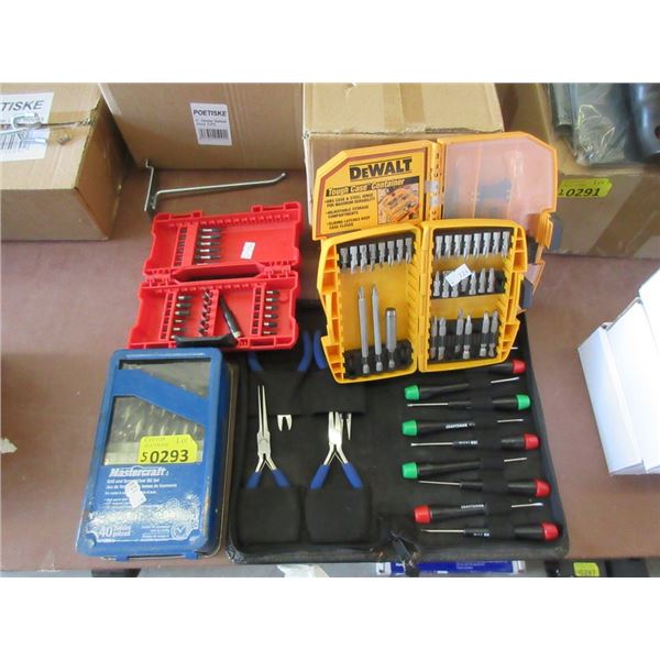 4 Drill & Driver Bits Sets & 1 Hand Tool Set