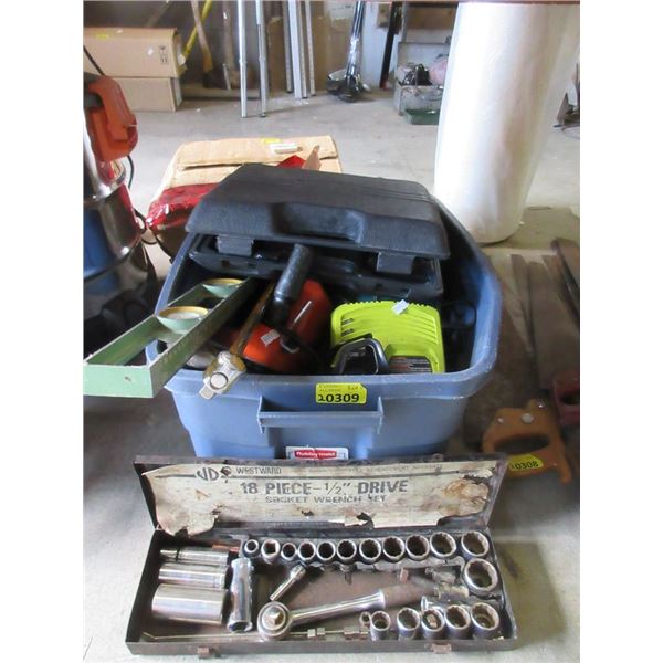 Tote of Assorted Hand Tools