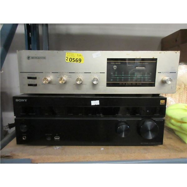 1 Monarch Stereo Receiver & 1 Sony Stereo Receiver