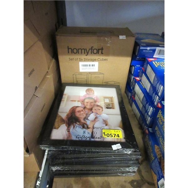 7 Picture Frames & Set of 6 Storage Cubes