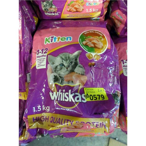 10 x 1.5 kg Bags of Whiskas Kitten Dry Food