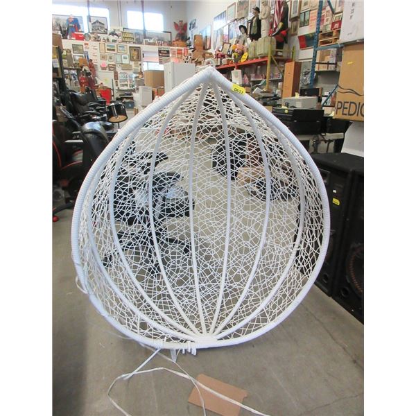 White Hanging Basket Patio Chair - Store Return