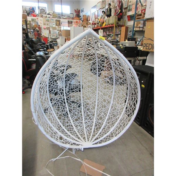 White Hanging Basket Patio Chair - Store Return