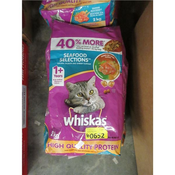 6 x 2 kg Bags of Whiskas Dry Cat Food