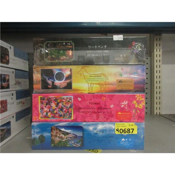 4 Assorted 1000 Piece Puzzles - Sealed Boxes