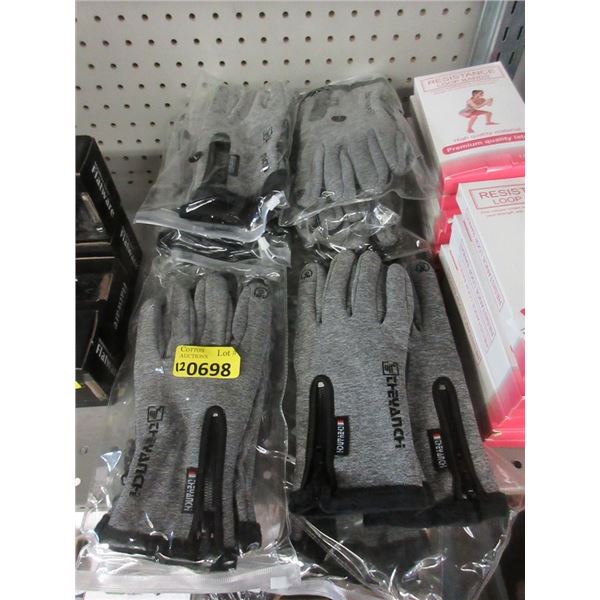 12 Pairs of Touch Screen Winter Gloves - Size L