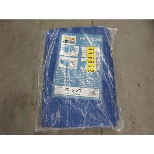 New 20' x 20' Blue All Purpose Tarp