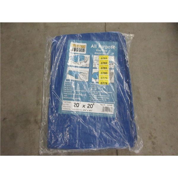 New 20' x 20' Blue All Purpose Tarp