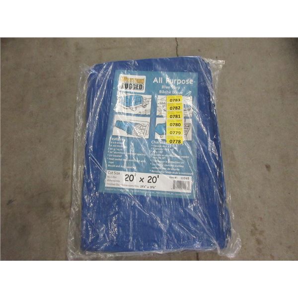 New 20' x 20' Blue All Purpose Tarp