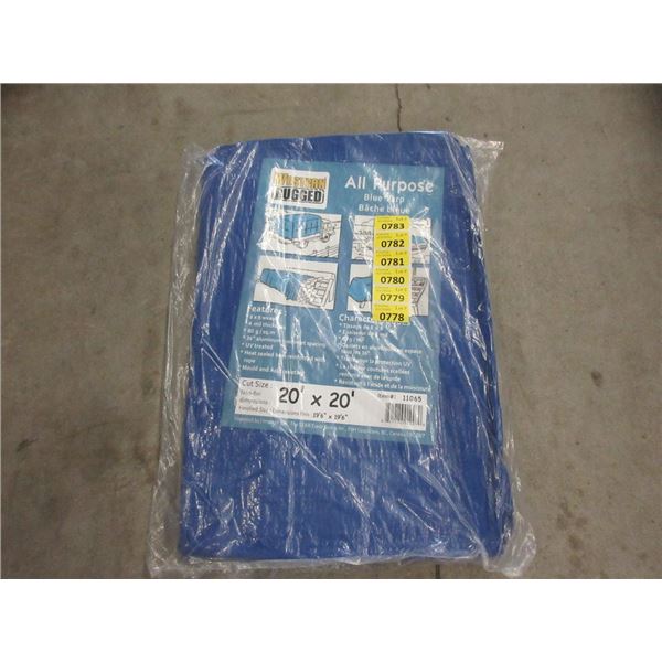 New 20' x 20' Blue All Purpose Tarp