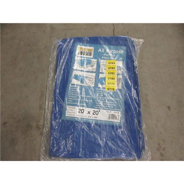 New 20' x 20' Blue All Purpose Tarp